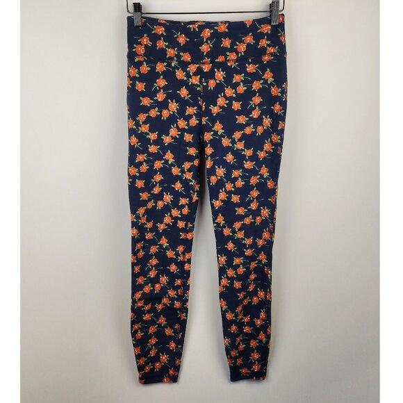 J. Crew Weekend Floral Leggings Navy sz M Flawed - Picture 1 of 6